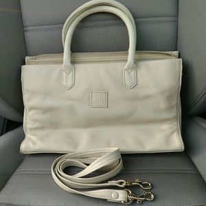 Giani Bernini White Napa Leather Shoulder Purse